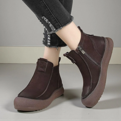 Ботинки женские демисезонные Paolo Moro натуральная кожа шоколадные YR317-1