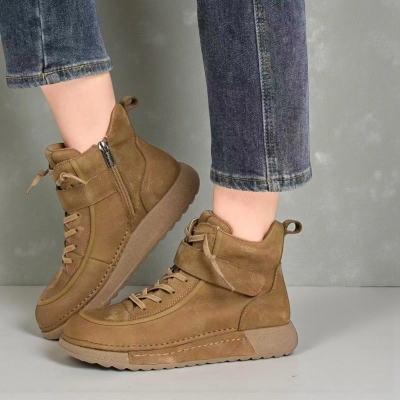 Ботинки женские демисезонные Paolo Moro натуральная кожа коричневые YR221-3