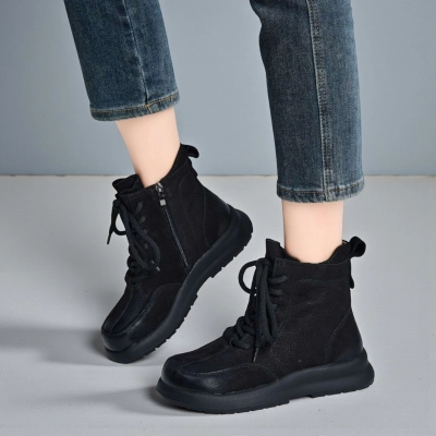 Ботинки женские демисезонные Paolo Moro натуральная кожа черные C003-1