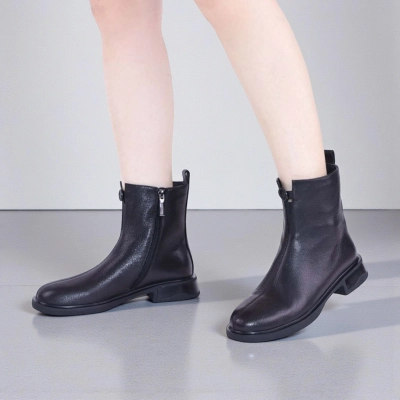 Ботинки женские демисезонные MadiaMara натуральная кожа черные K437-1