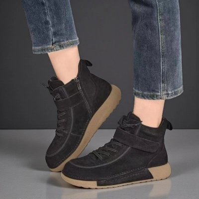 Ботинки женские демисезонные Paolo Moro натуральная кожа черные YR221-1