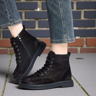 Ботинки женские демисезонные Paolo Moro натуральная кожа черные YY001-1