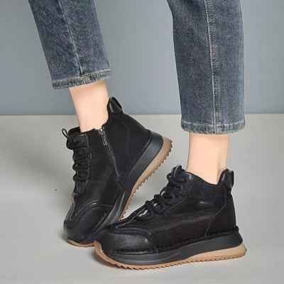 Кроссовки женские демисезонные Paolo Moro натуральная кожа черные YR005-1