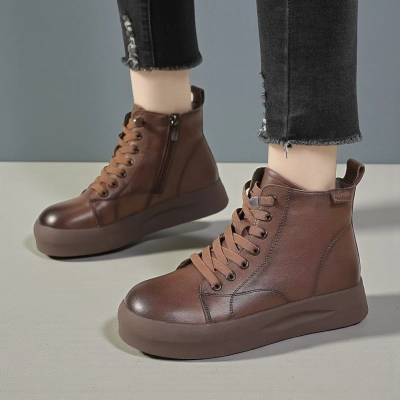 Ботинки женские демисезонные Paolo Moro натуральная кожа коричневые YR320-5