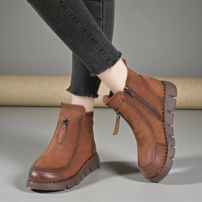 Ботинки женские демисезонные Paolo Moro натуральная кожа коричневые YR217-2