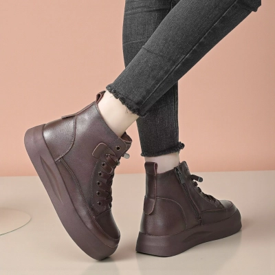 Ботинки женские демисезонные Paolo Moro натуральная кожа шоколадные YR230-4