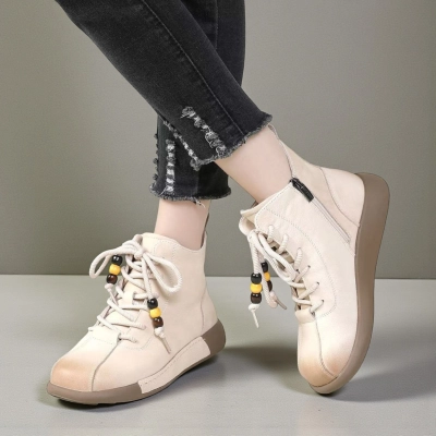 Ботинки женские демисезонные Paolo Moro натуральная кожа бежевые YR224-3