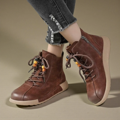 Ботинки женские демисезонные Paolo Moro натуральная кожа шоколадные YR224-1