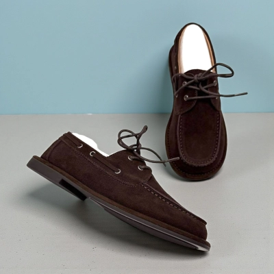 Лоферы женские Dino Albat натуральная замша шоколадные D6231-20P