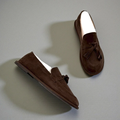 Лоферы женские Dino Albat натуральная замша шоколадные D6239-8P