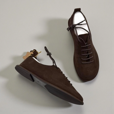 Лоферы женские Dino Albat натуральная замша шоколадные D6255-8P