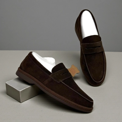 Лоферы женские Dino Albat натуральная замша шоколадные D6221-8P