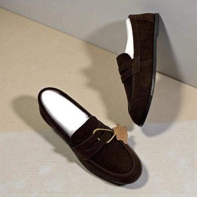 Лоферы женские Dino Albat натуральная замша шоколадные D6256-8P