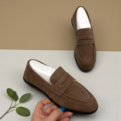 Лоферы женские Dino Albat натуральная замша коричневые D6256-5P