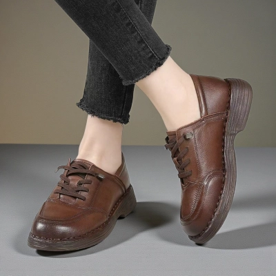 Полуботинки женские Paolo Moro натуральная кожа шоколадные YD136-2