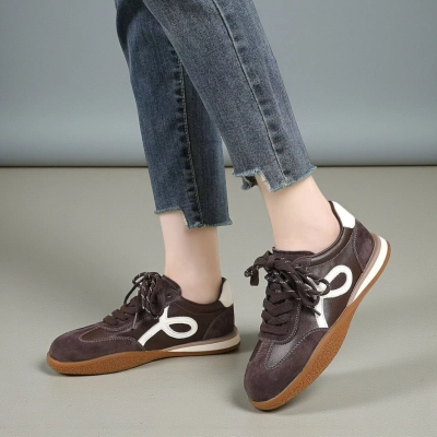 Кроссовки женские Paolo Moro натуральная кожа с замшей шоколадные YD289-1