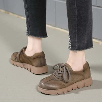 Полуботинки женские Paolo Moro натуральная кожа хаки YD313-5