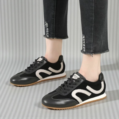 Кроссовки женские Paolo Moro натуральная замша и кожа черные YD330-2