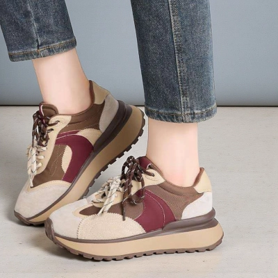 Кроссовки женские Paolo Moro натуральная замша и кожа коричневые D023-3