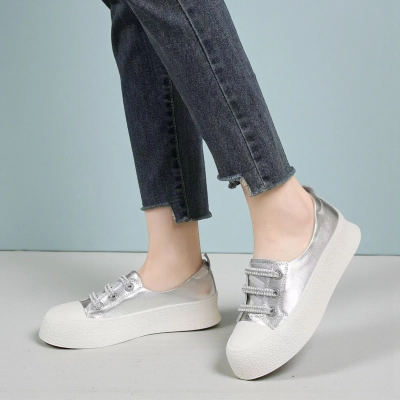 Полуботинки женские Paolo Moro натуральная кожа серебристые YD292-2