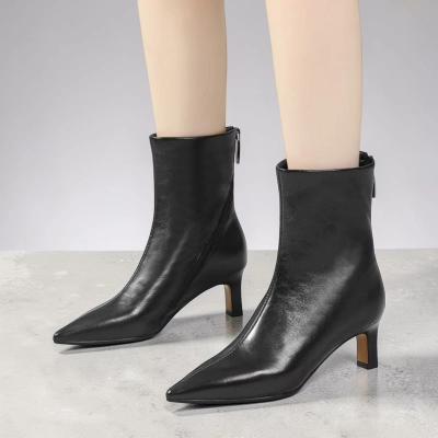 Полусапоги женские натуральная кожа черные GD165-1 Полусапоги женские натуральная кожа черные GD165-1