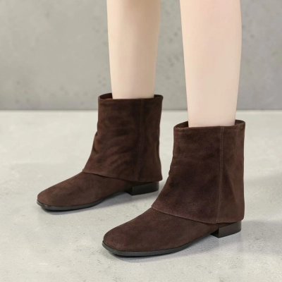 Полусапоги женские натуральная замша шоколадные GD161-4 Полусапоги женские натуральная замша шоколадные GD161-4