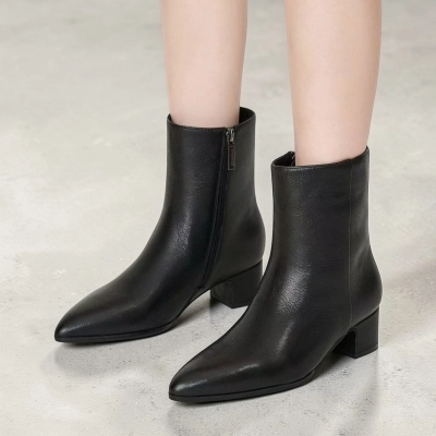 Полусапоги женские натуральная кожа черные GE154-1 Полусапоги женские натуральная кожа черные GE154-1