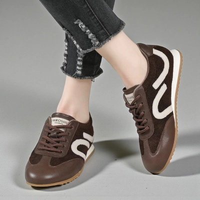 Кроссовки женские Paolo Moro натуральная замша и кожа шоколадные YD330-1