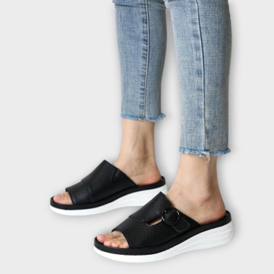 Сабо женские CARDICIANA натуральная кожа черные YL209-3