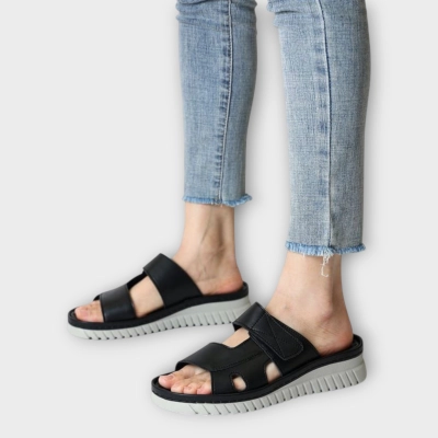 Сабо женские CARDICIANA натуральная кожа черные YL206-3