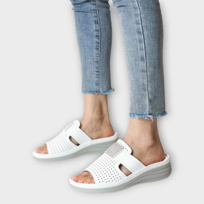 Сабо женские CARDICIANA натуральная кожа белые YL211-1