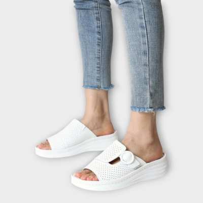 Сабо женские CARDICIANA натуральная кожа белые YL209-1