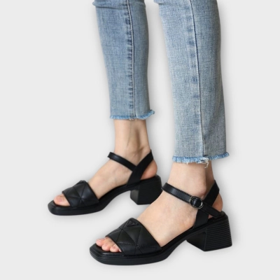 Босоножки женские CARDICIANA натуральная кожа черные YL202-3