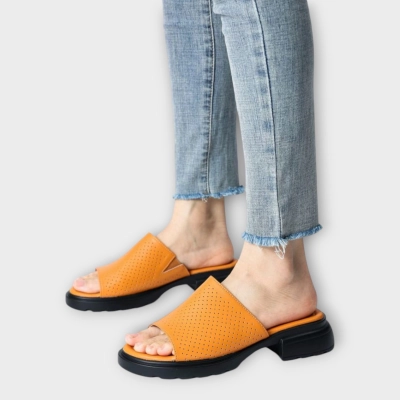 Сабо женские CARDICIANA натуральная кожа оранжевые BL532-16