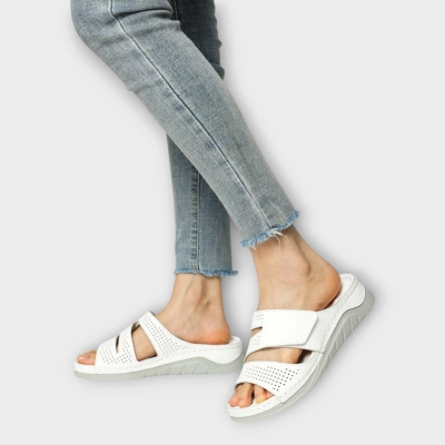 Сабо женские CARDICIANA натуральная кожа белые YL208-1