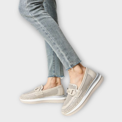 Мокасины женские CARDICIANA натуральная кожа бежевые B245-2