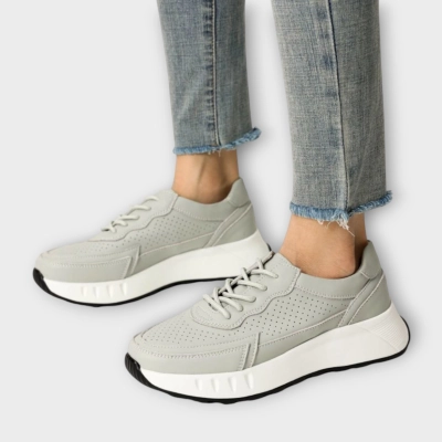 Кроссовки женские CARDICIANA натуральная кожа серые B185-8