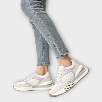 Кроссовки женские летние CARDICIANA натуральная кожа бежевые B399-7