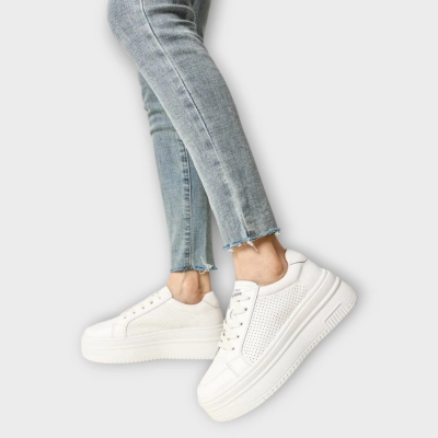 Кроссовки женские летние CARDICIANA натуральная кожа бежевые B311-2