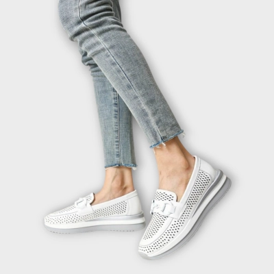 окасины женские CARDICIANA натуральная кожа белые B245-1