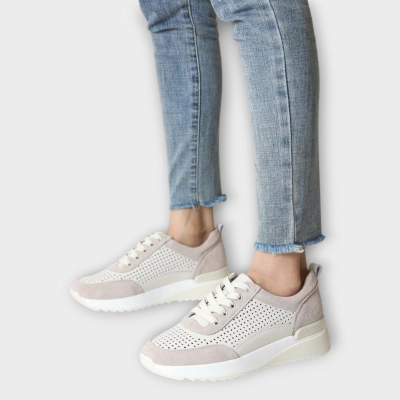 Кроссовки женские летние CARDICIANA натуральная кожа с замшей бежевые Y216-5 Кроссовки женские летние CARDICIANA натуральная кожа с замшей бежевые Y216-5