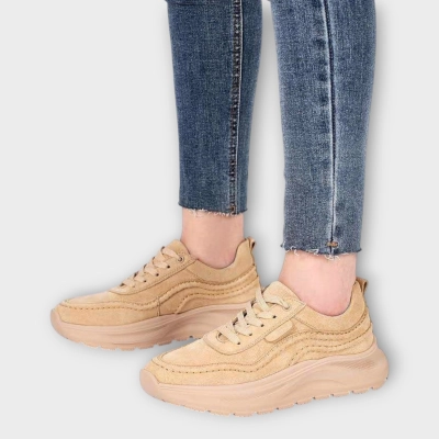 Кроссовки женские CARDICIANA натуральная замша песочные Y240-4 Кроссовки женские CARDICIANA натуральная замша песочные Y240-4