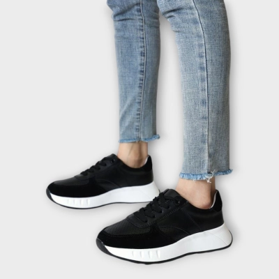 Кроссовки женские летние CARDICIANA натуральная кожа с замшей черные Y197-3 Кроссовки женские летние CARDICIANA натуральная кожа с замшей черные Y197-3