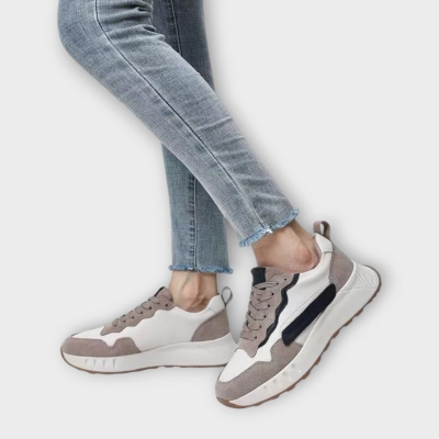 Кроссовки женские летние CARDICIANA натуральная кожа с замшей белые Y182-5 Кроссовки женские летние CARDICIANA натуральная кожа с замшей белые Y182-5