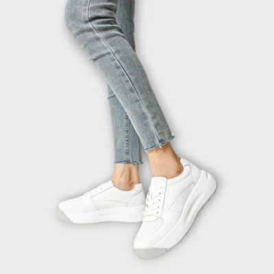 Кроссовки женские летние CARDICIANA натуральная кожа белые Y335-1 Кроссовки женские летние CARDICIANA натуральная кожа белые Y335-1