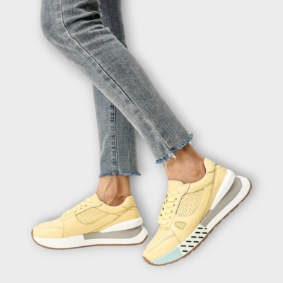 Кроссовки женские летние CARDICIANA натуральная кожа лимонные Y395-8 Кроссовки женские летние CARDICIANA натуральная кожа лимонные Y395-8