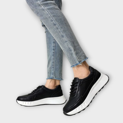 Кроссовки женские летние CARDICIANA натуральная кожа черные B185-4 Кроссовки женские летние CARDICIANA натуральная кожа черные B185-4