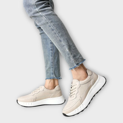 Кроссовки женские летние CARDICIANA натуральная кожа бежевые B185-2 Кроссовки женские летние CARDICIANA натуральная кожа бежевые B185-2