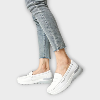 Мокасины женские CARDICIANA натуральная кожа белые B328-1