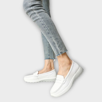 Мокасины женские CARDICIANA натуральная кожа белые B326-1